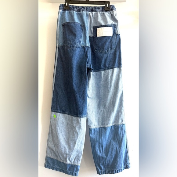 ✨Host pick✨Adidas Blue Patchwork Wide-Leg Jeans size small - Picture 4 of 11